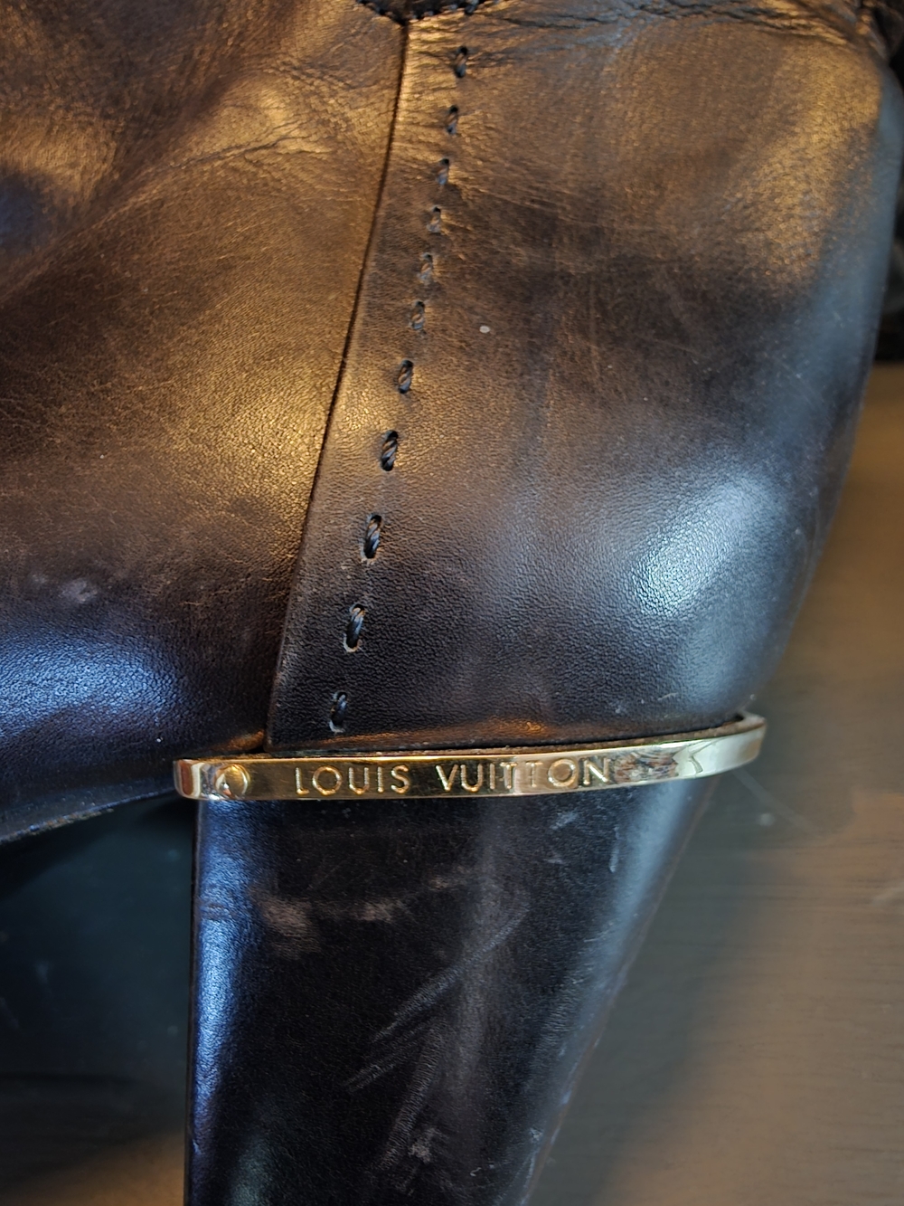 Black Over-the-Knee Leather Boots - Picture 5 of 6